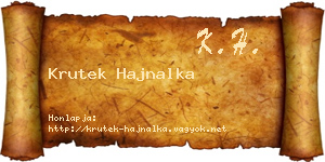 Krutek Hajnalka névjegykártya